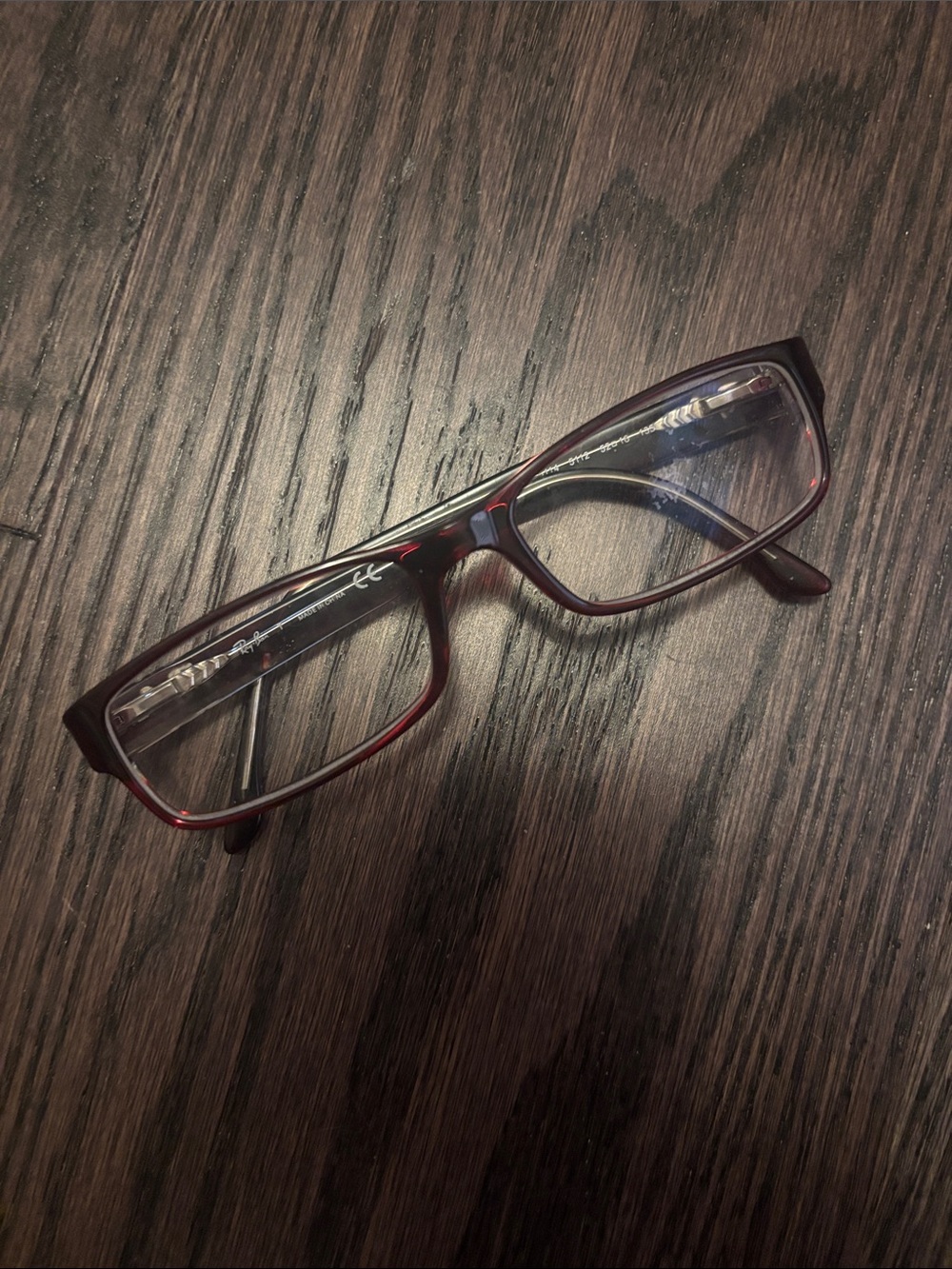 Women’s Red Rectangular Rayban Glasses